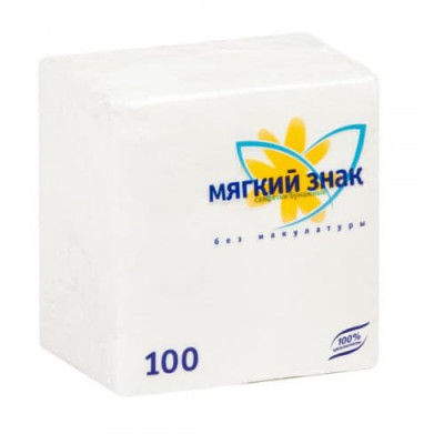 Салфетки белые 25х25, 100шт.